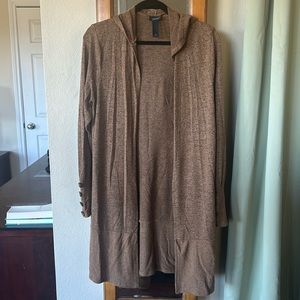 Day Trip Women's Distressed Brown Sweater Cardigan (Size M)